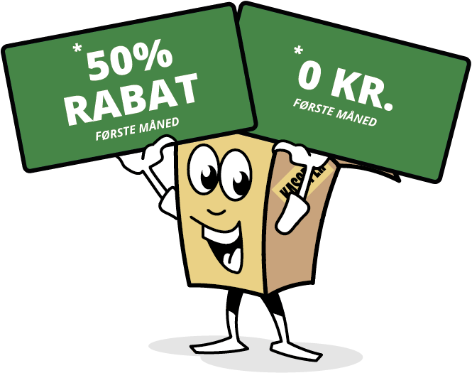 Boxdepotet 50% og 0 kr. første måned – Kassper grafik