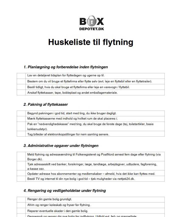 Huskeliste til flytning_Boxdepotet